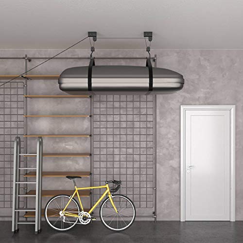 Powerfly Garage Ceiling Kayak Storage - Bike Hoist Hanger - Ladder, Kayak & Bike Pulley Storage System - Thumbnail 6