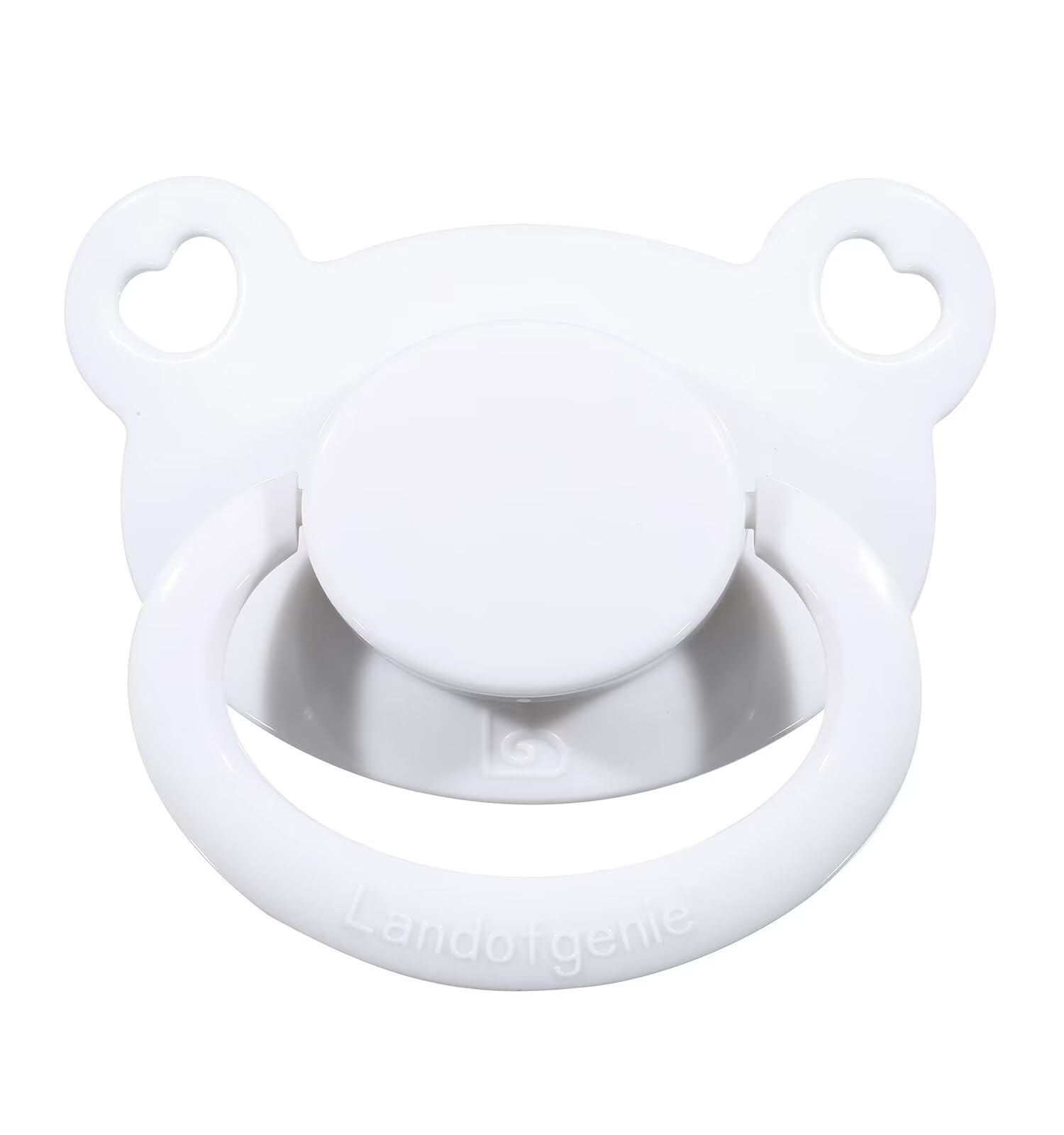 Landofgenie Adult Pacifier - Large Suction Shield for Comfort and Security, Bear-Shaped, White