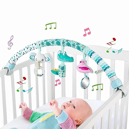 Image of Pau1Hami1ton Baby Stroller Arch Toys, Car Seat Toys,Bouncer Toy Bar/Mobile for Bassinet,Adjustable Baby Hanging Toys Fit for Crib Bed,Stroller,Car Seat.S-19(Crocodile)