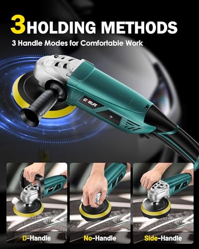 Geveelife PGJ-BLUE Buffer Polisher, 6 Inch/7 Inch 1600W Rotary Car Buffer Polisher Waxer thumb #3