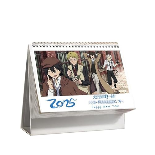 文スト カレンダー 卓上 カレンダー 両面 2025年度 オフィス用品 卒業記念品 学生 置物 クラスメート ギフト クリスマス 新年 お正月 プレゼント 画像ランダム 中島敦 太宰治 芥川龍之介 中原中也