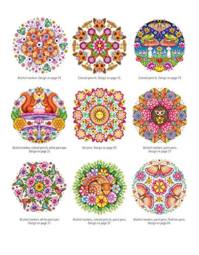 Woodland Mandalas Coloring Book (Design Originals) 40 Nature-Inspired Designs with Flowers, Butterflies, Chipmunks, Birds, and Other Seasonal Signs of Spring, on Perforated Pages (Coloring Is Fun) - Image 3