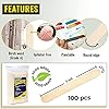 Apremont 100 Piece 6 Inch Large Jumbo Wooden Craft Sticks, Premium Natural Organic Wood for Waxing, Craft Project, Tongue Depressor, Popsicle, Ice Cream Stick,Woodcraft, Paint Stirrer and Art #3