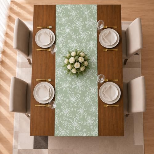 Image of STITCHNEST 'Nomad Weave Collection' Jacquard Table Runner 13x60 Inches| Tassel Finish | Modern Dining Table Decor