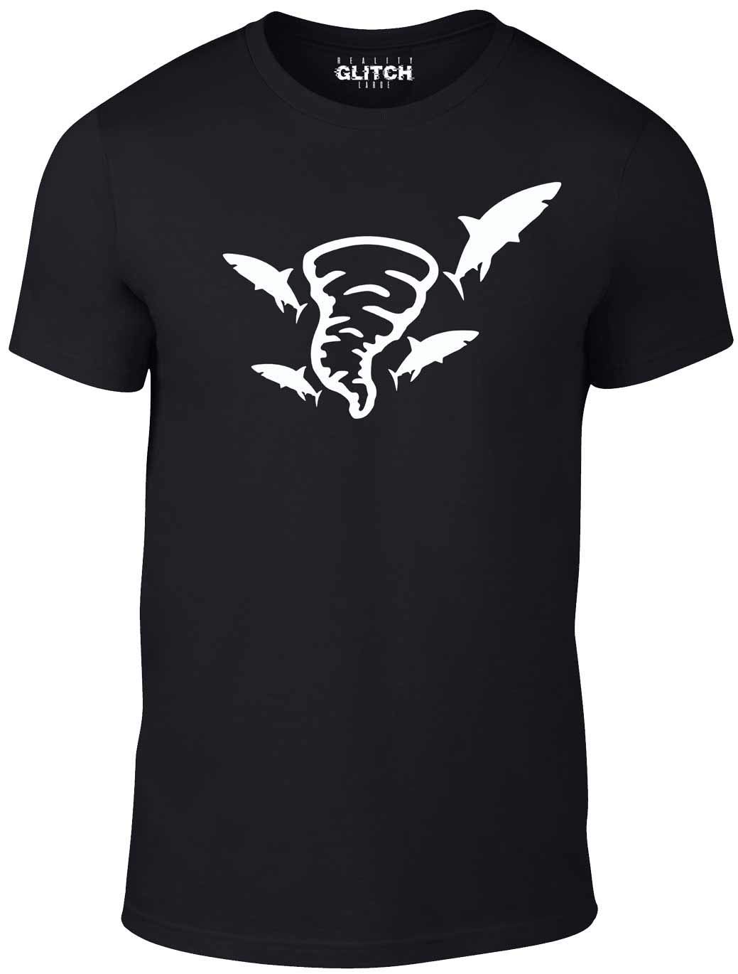 Reality Glitch Men's Black Sharknado T-Shirt (Black)