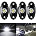 Amak 4 Pods LED Rock Light Kit for Jeep ATV SUV Offroad Car Truck Boat Underbody Glow Trail Rig Lamp Underglow LED Neon Lights Waterproof - White