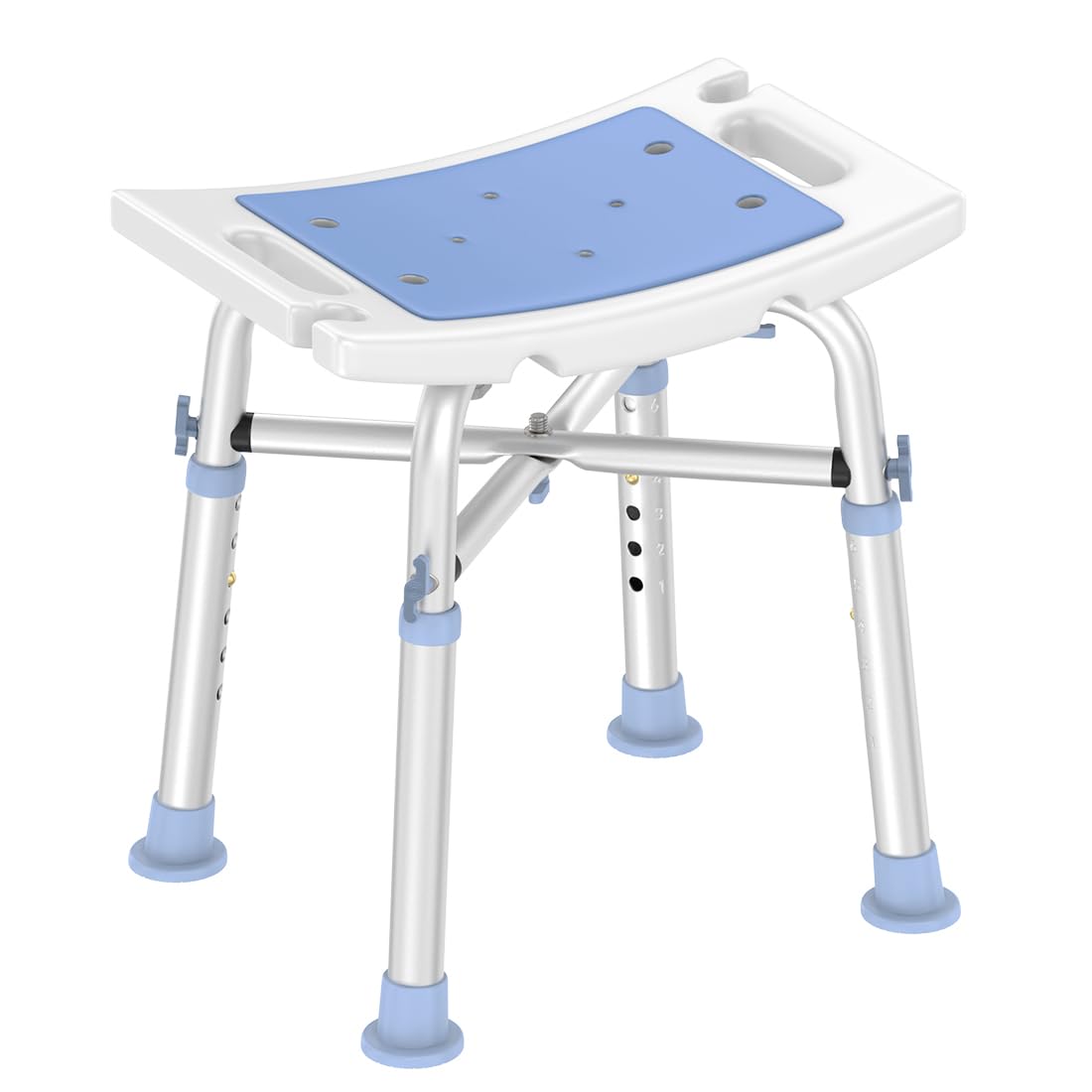 heavy duty shower chair 500lb, padded bath seat with 6 height adjustable tube - tool free anti-slip shower bench bathtub stool seat for inside shower (shower chair 500lb)