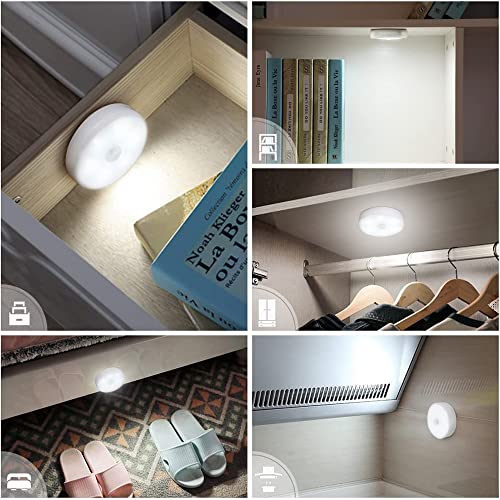 Image of 3PCS Motion Sensor Lights, USB Rechargeable LED Night Light with Magnet,Led Light for Indoors,Night Light for Lobby,Basement,Garage,Bathroom,Wardrobe,Kitchen,Stairs,Stop Light (White)