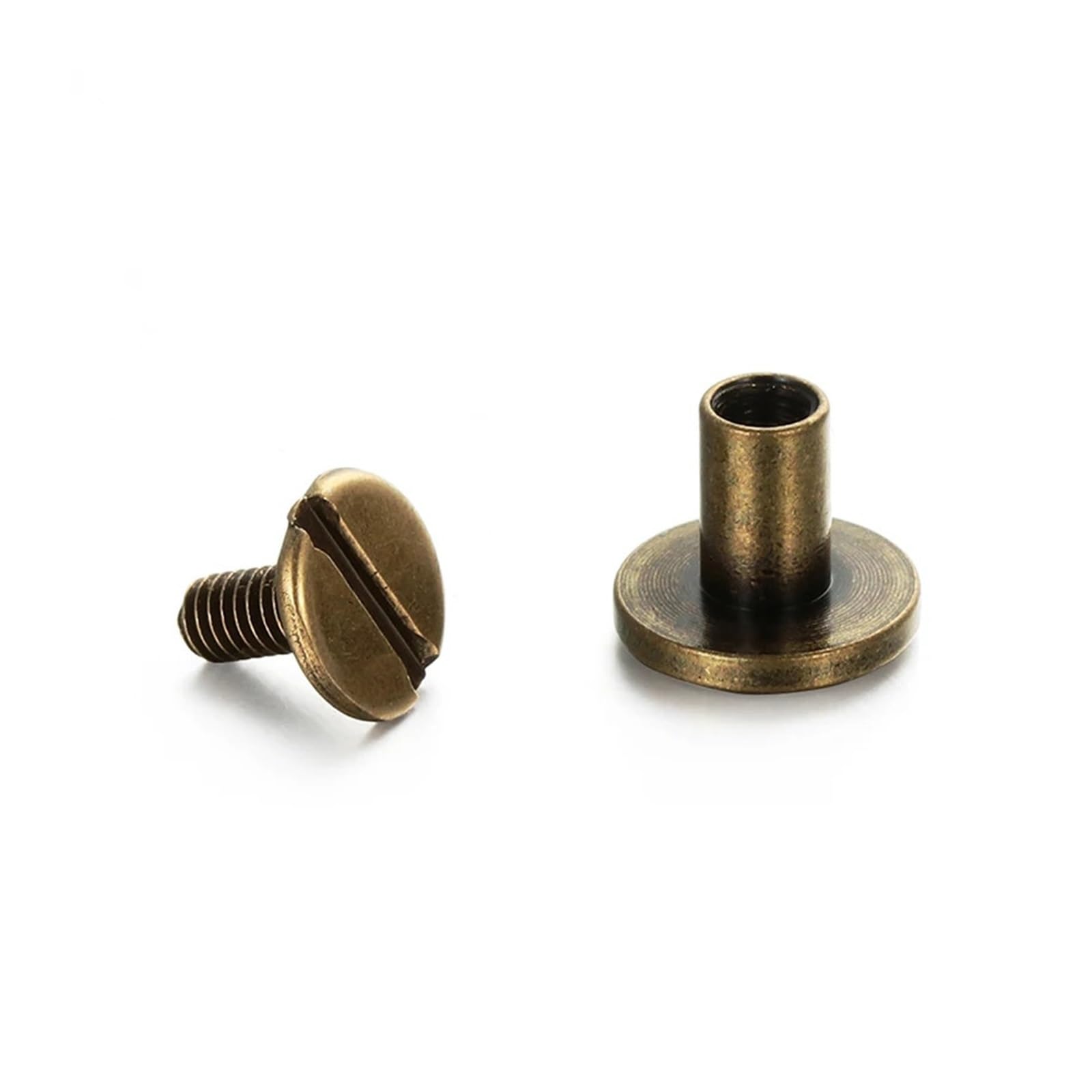 Remaches para artesanías de cuero 10 juegos de remaches redondos de cabeza plana, equipaje de Metal, tornillo for manualidades de cuero, uñas, doble curva, bolsa de ropa, zapatos, correa de cinturón,