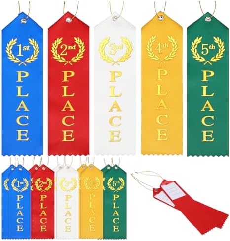 Amazon.com : 15 Pcs Award Ribbons, 1st 2nd 3rd 4th 5th Place Flat Prize ...