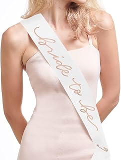 xo, Fetti Bride to Be Sash | Bachelorette Party Decorations White + Rose Gold, Bridal Shower Gift, Bridesmaid Favors, Whit...