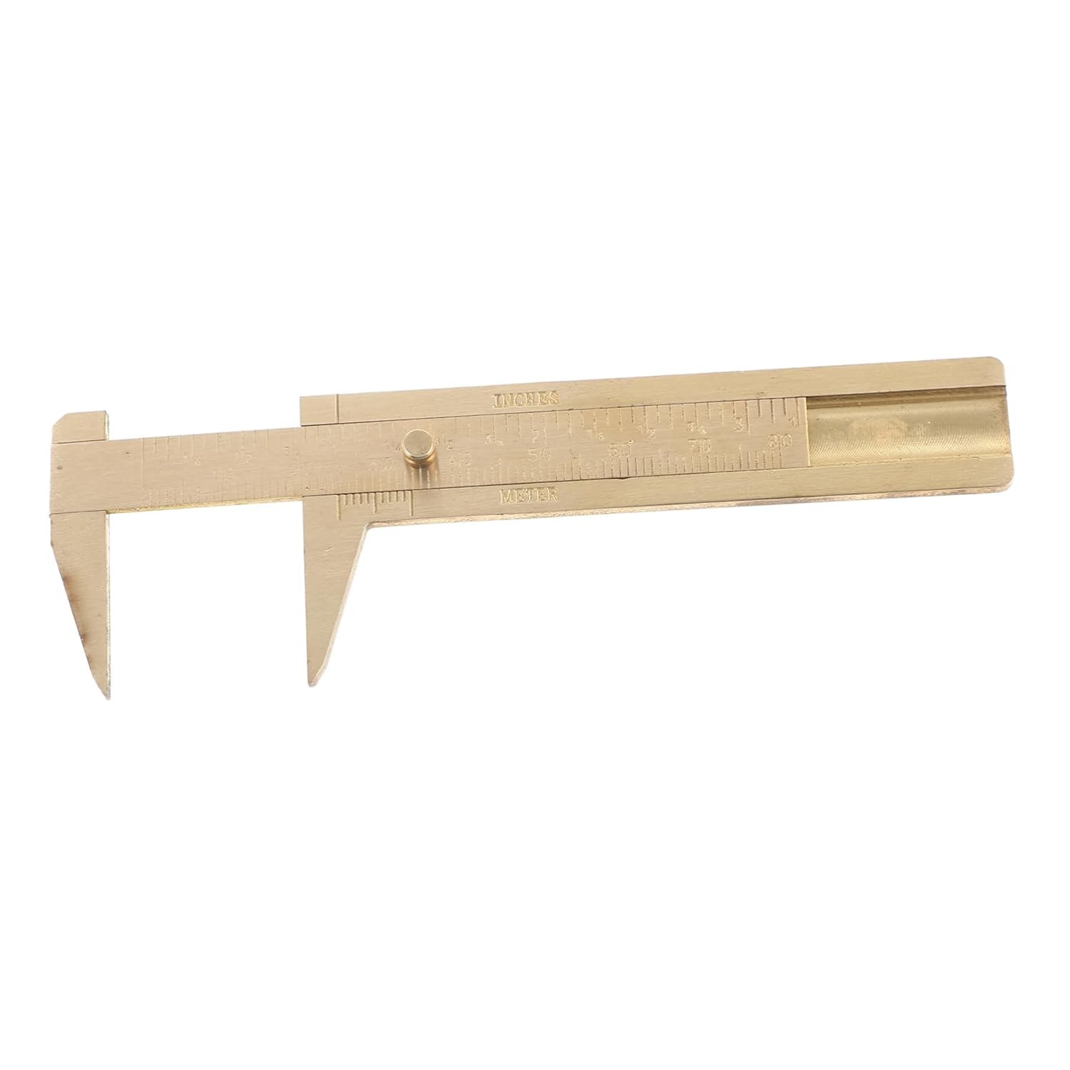 ABOOFAN Double Scale Measuring Ruler Caliper for Accurate Measurement Copper Material Compact Design for Jewelry and Bead Crafting