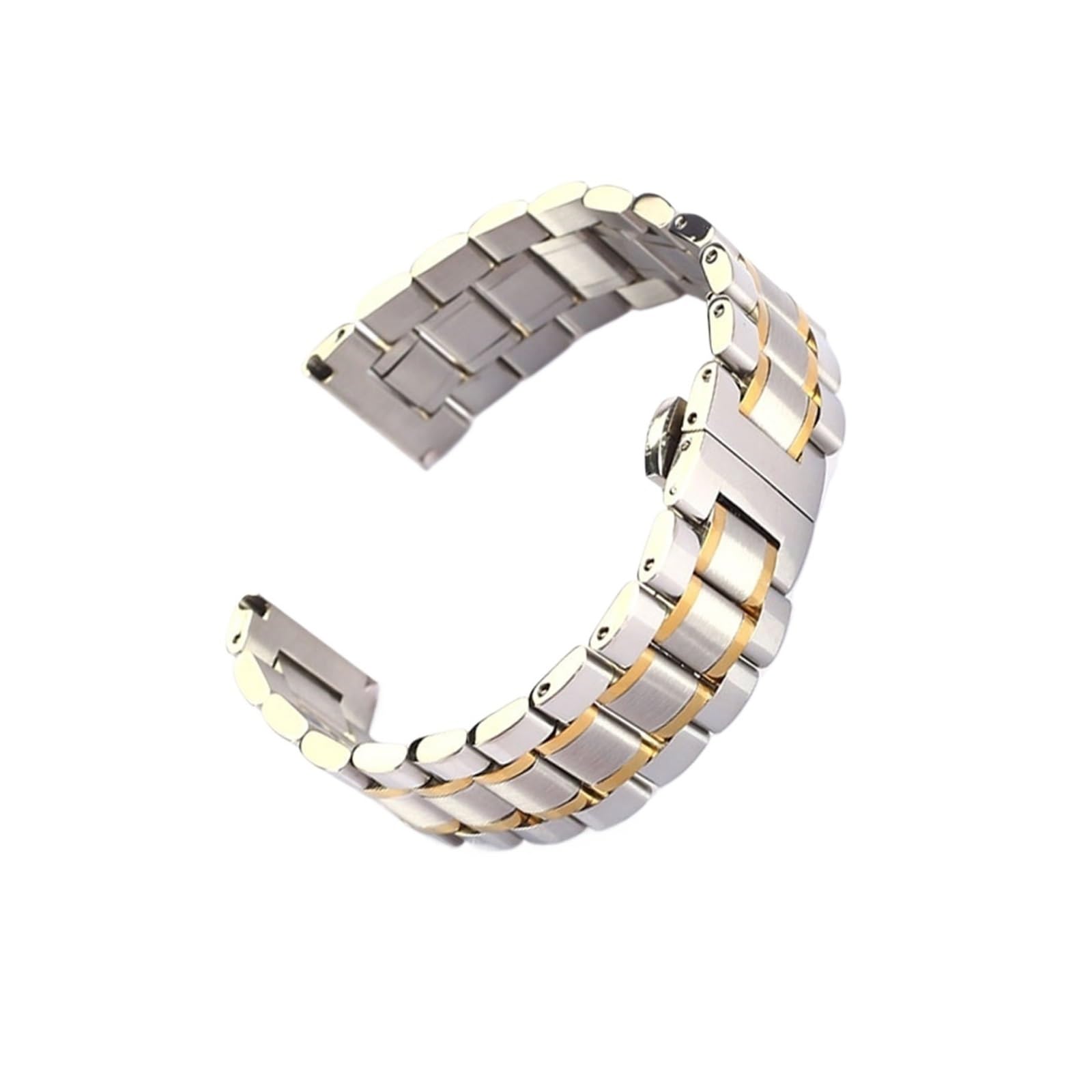 SiChouwz Cinturino In Acciaio Inossidabile A Doppio Scopo Con Gomito Piatto 12 14 16 18 19 20 21 22 23 24 Mm Con Chiusura A Farfalla A Doppia Pressione + Strumenti