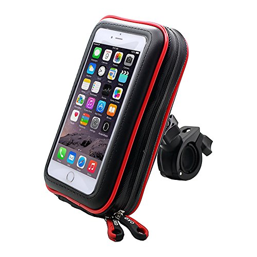 ICOOM Support Pour SmartPhone Waterproof Universel V2 Fixation Guidon Moto, Vélo, Bicyclette, Cyclisme avec Étui Imperméable pour GPS, Apple, Android, Smartphone, iPhone, Samsung Galax (L).