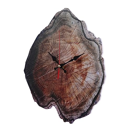 Amosfun Horloge Murale Rétro Annuelle en Bois Grand Réveil Silencieux sans pour Décoration De Salon