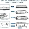 4 Pack Chafing Dish Buffet Set High Grade 8QT Stainless Steel Chafer Complete Set, 8 QT, Alpine Gray Handle, Silver