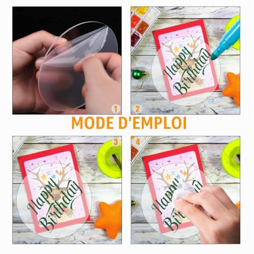 GKZB Acrylique Transparent Panneau Acrylique Rond 16Pièces 5cm Plaque Plexiglas Disque pour Base de Lumière LED Signe Projets de Bricolage Artisanat – vue 3
