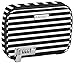 Vaultz Locking Everyday Case for Cosmetics Storage, Black and White Stripe (VZ03756)