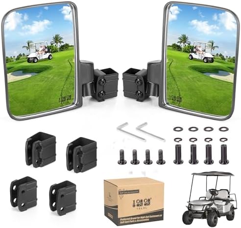 10L0L Golf Cart Side Mirrors - front view