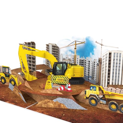 iGifts And Cards Excavator Dump Truck Construction 3D Pop-Up Card 6"x8"