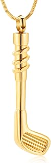 Golf Clubs Cremation Jewelry for Ashes,Funeral Keepsake Urn Pendant Ashes Holder Stainless Steel Memorial Urn Necklace for Women Men