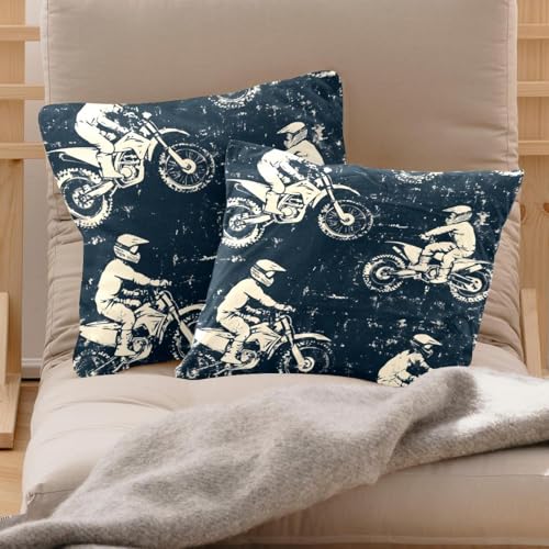 Housse de coussin motocross en velours pour décorer le salon