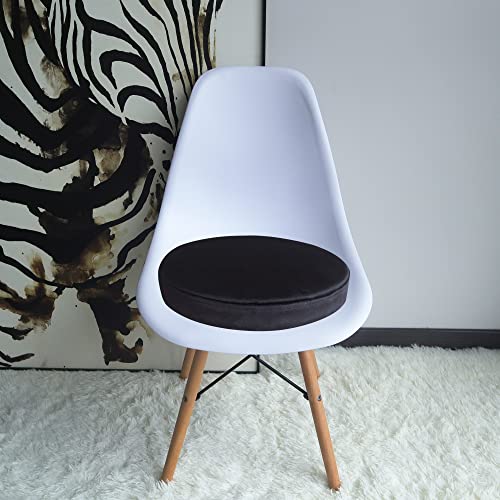 Frabury 2 Pack Round Plush Velvet Seat Cushions Office Kitchen Dining Chair Cushions Pads 14X2 Inch (Black) #TOP2