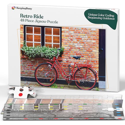Keeping Busy Bike Dementia Puzzles Activities for Seniors | Alzheimer Products for Elderly Patients | Fun Memory Game Toy & Cognitive Brain for Senior Citizens w/Memory Loss or Alzheimers 48 PC