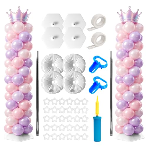 Support de ballons télescopique pour sol résistant en métal pour créer une tour de ballons de 2m