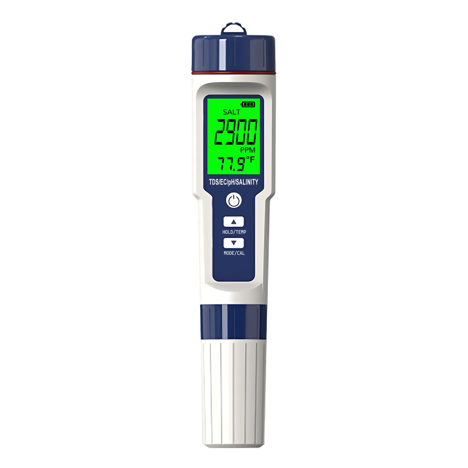 Ph Tester Digital,Pool Salt Tester, Digital Salinity Meter and PH Tester for Pool Salt Water and Drinking Water, 5 in 1 Salinity PH Temp EC and TDS Meter for Swimming Pool Hot Tub Spas, High Accuracy