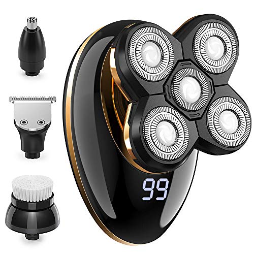 SZFREE Rasoir éLectrique Pour Hommes Tondeuse à Barbe 5 En 1 / Tondeuse à Cheveux/Poils Nasaux/Brosse De Nettoyage/Instrument De Massage IPX7 ImperméAble Usb Rechargeable Cover