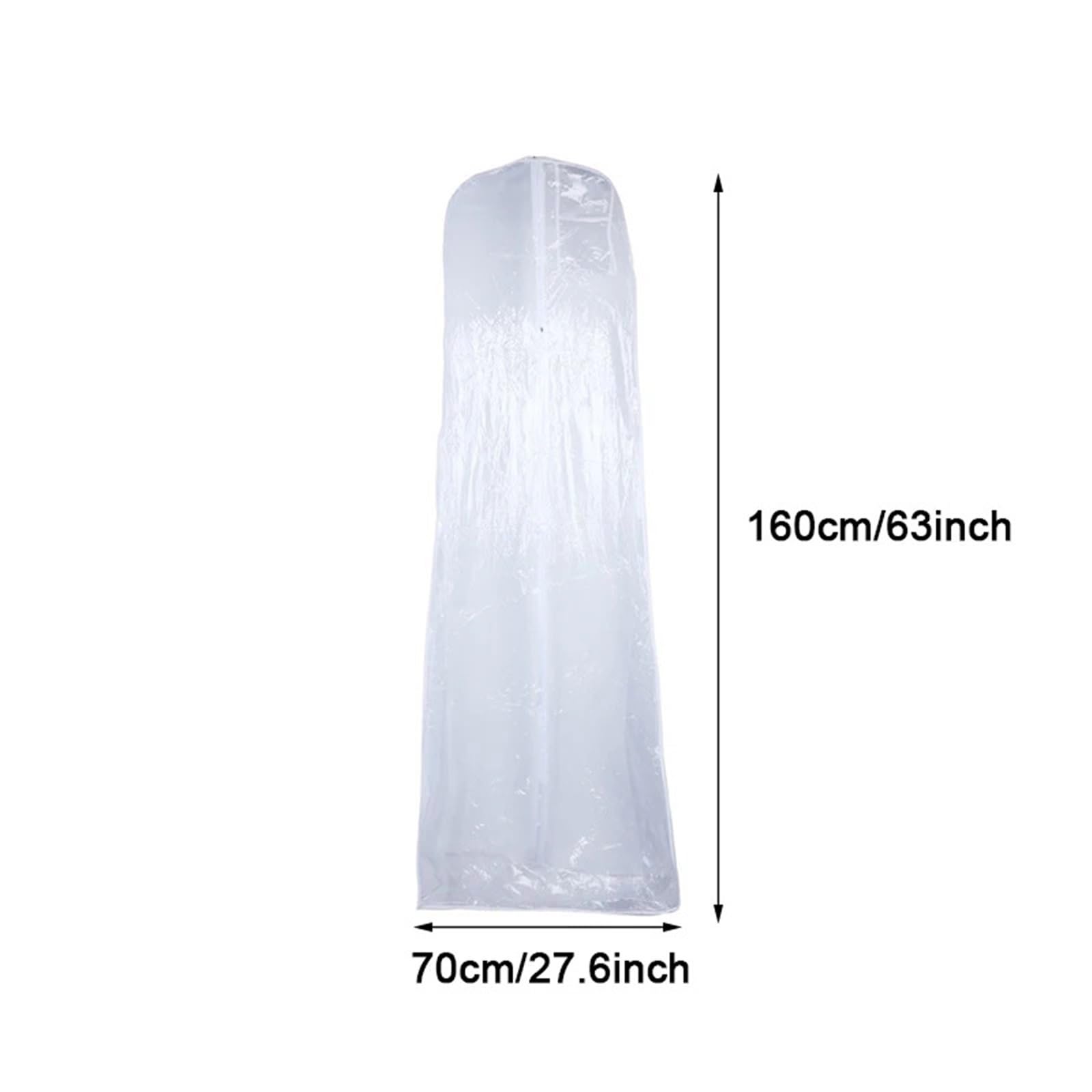 Copriabiti in PVC trasparente solido da 160 cm e 180 for abiti sposa, extra large Per Riporre I Vestiti(Transparent 5pcs,1.6M)
