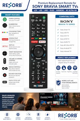 Image of Sony TV Remote Compatible with Sony Bravia Smart LED LCD UHD OLED Android 4K TV Models RM-L1351 RMT-TX102U RMT-TX300E RMT-TX200P, Non-Voice Replacement Remote Control, LED 269