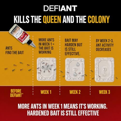 Catchmaster Defiant Premium Liquid Ant Killer, 1-Year Supply, Kills the Queen and Colony, No Mess Precision Bottle, Reusable Ant Traps Indoor & Outdoor, Pest Control Traps, Made in USA - 3