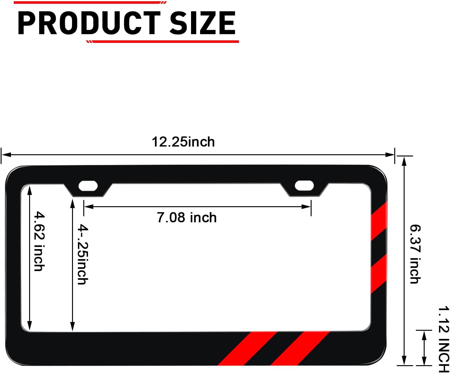 2PCS Matte License Plate Frames for Dodge Charger Accessories Challenger Durango Universal Solid Rust-Proof Aluminum License Plate Cover Holder for Front and Rear Car Tags (Red)