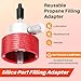Luejnbogty Reusable Propane Filling Adapter Gas Accessories for Green Gas Tank with Silica Pore Filling Adapter, Red & silver