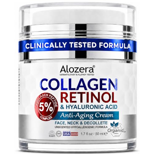 Collagen Face Cream Anti Aging with Retinol Hyaluronic Acid & Peptide 1.7Oz