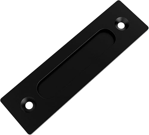 Miniatura 2 de Moderno tirador de puerta corrediza de granero de 9.5 pulgadas con juego de accesorios empotrados, diseño rústico, acabado con recubrimiento en