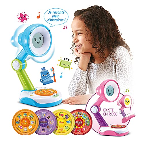 VTech - Funny Sunny, Compagnon Interactif, Conteur d'Histoires, Lampe Réveil Multicolore - 3/8 Ans - Version FR