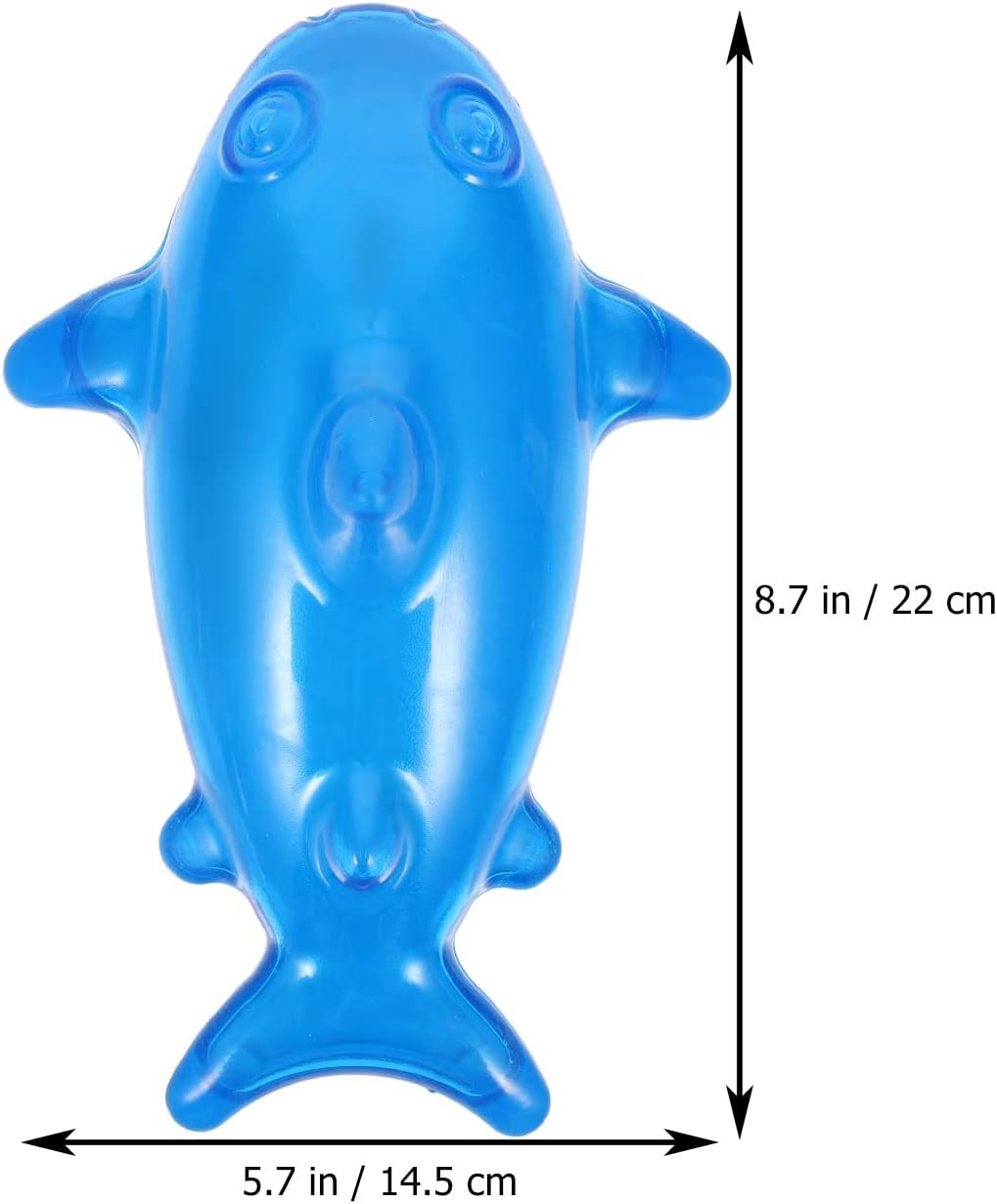LUOZZY Rubber Shark Dog Toy Chewing Squeak Toy Water Floating Toy for Pet Dogs Unisex (Blue)