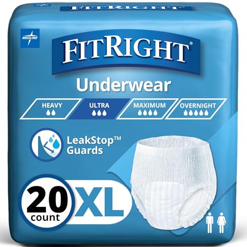 FitRight Ultra Protective Incontinence Underwear, Heavy Absorbency, XL, 56 to 68