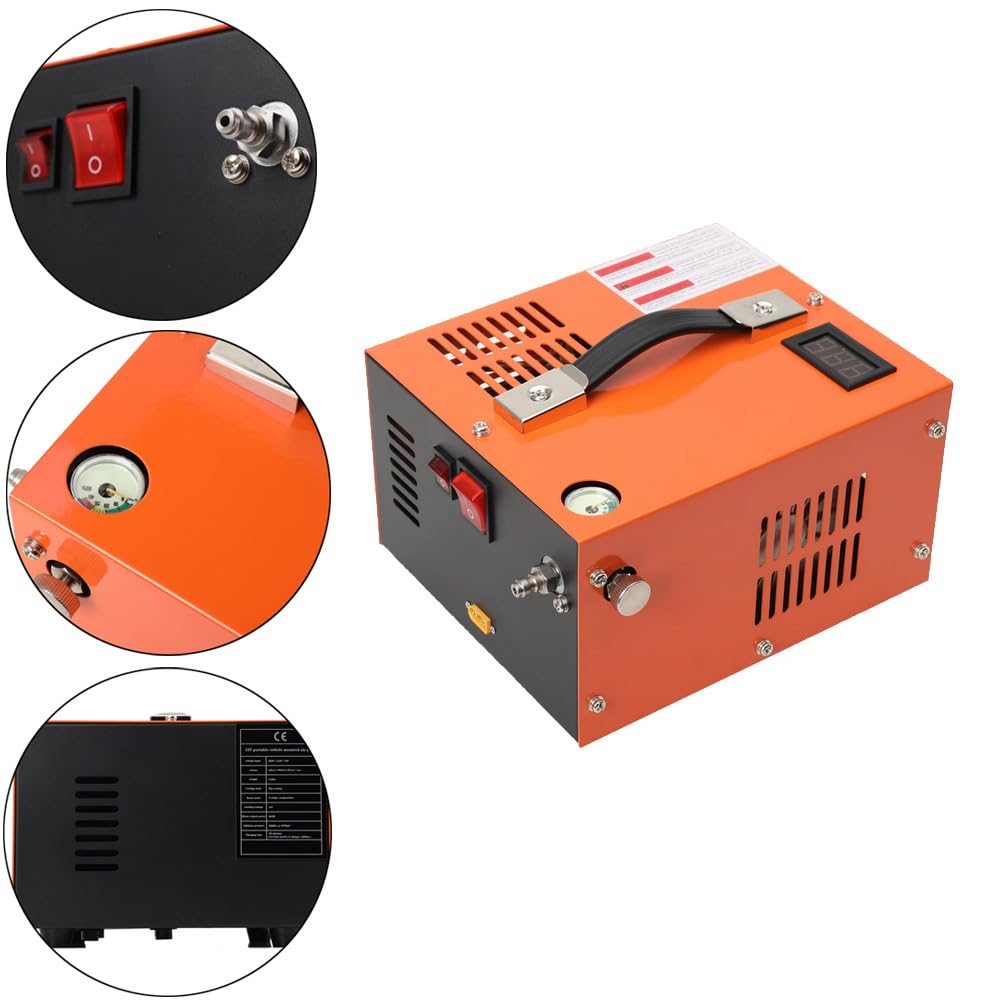 Compresor de aire PCP de alta presión de 300 W, compresor de aire portátil PCP de 30 MPa/300 Bar/4500 PSI, bomba de aire de alta presión, apagado manual, compresor, bomba de aire para botella