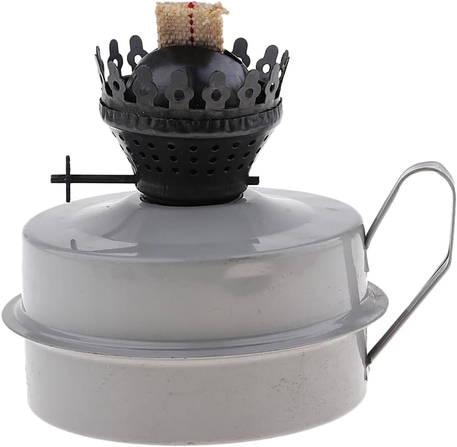 HEPBAK Portable Outdoor Lantern Camping Craft Light Kerosene Oil Lamp Lighting, Gray