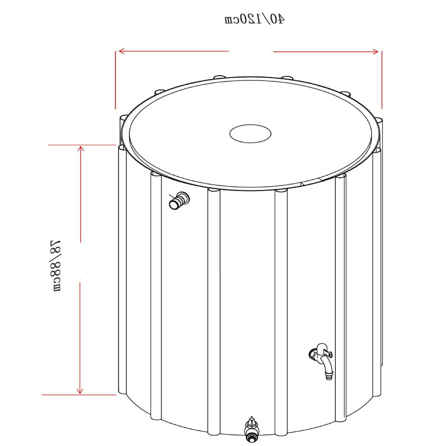 Colector de agua de lluvia, tanque de almacenamiento de agua de 100-1000 litros, contenedor plegable de PVC con filtro para acampar al aire libre y uso en el patio trasero