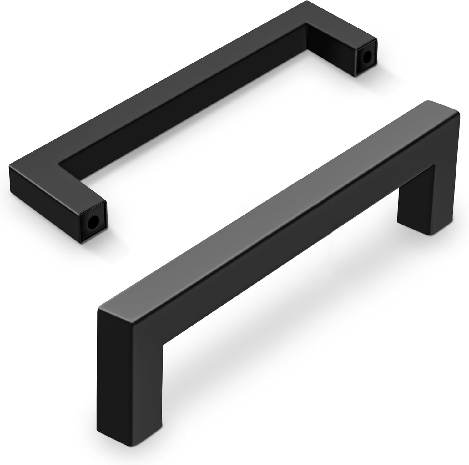 Vortix 15 maniglie per mobili in acciaio inox nero opaco, distanza tra i fori 128 mm, design moderno per mobili da cucina, mobili da bagno e cassetti