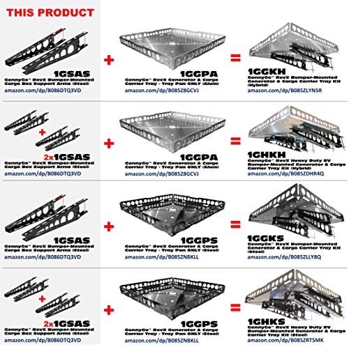 Mount-n-Lock GennyGo RevX2 RV Bumper-Mounted Cargo Box and Tray Supports (Steel)