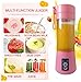 Portable Blender, Mini Personal Blender Bottles for shakes and smoothies，with USB Rechargeable On The Go Mixer Electric Blender juicer Cup for Fruit Juice Protein mixes (Pink)