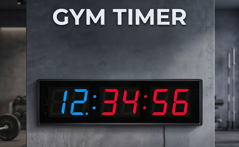Temporizador de gimnasio con pantalla LED grande 15.5 pulg miniatura 3