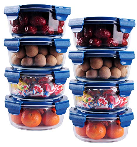 Image of STAR WORK 650 ml Round Glass Meal Prep Containers, Food Storage Containers with Lids Airtight, Glass Lunch Boxes, Microwave, Oven, Go & Freezer-to-Oven-Safe Food Containers Pack of (6)