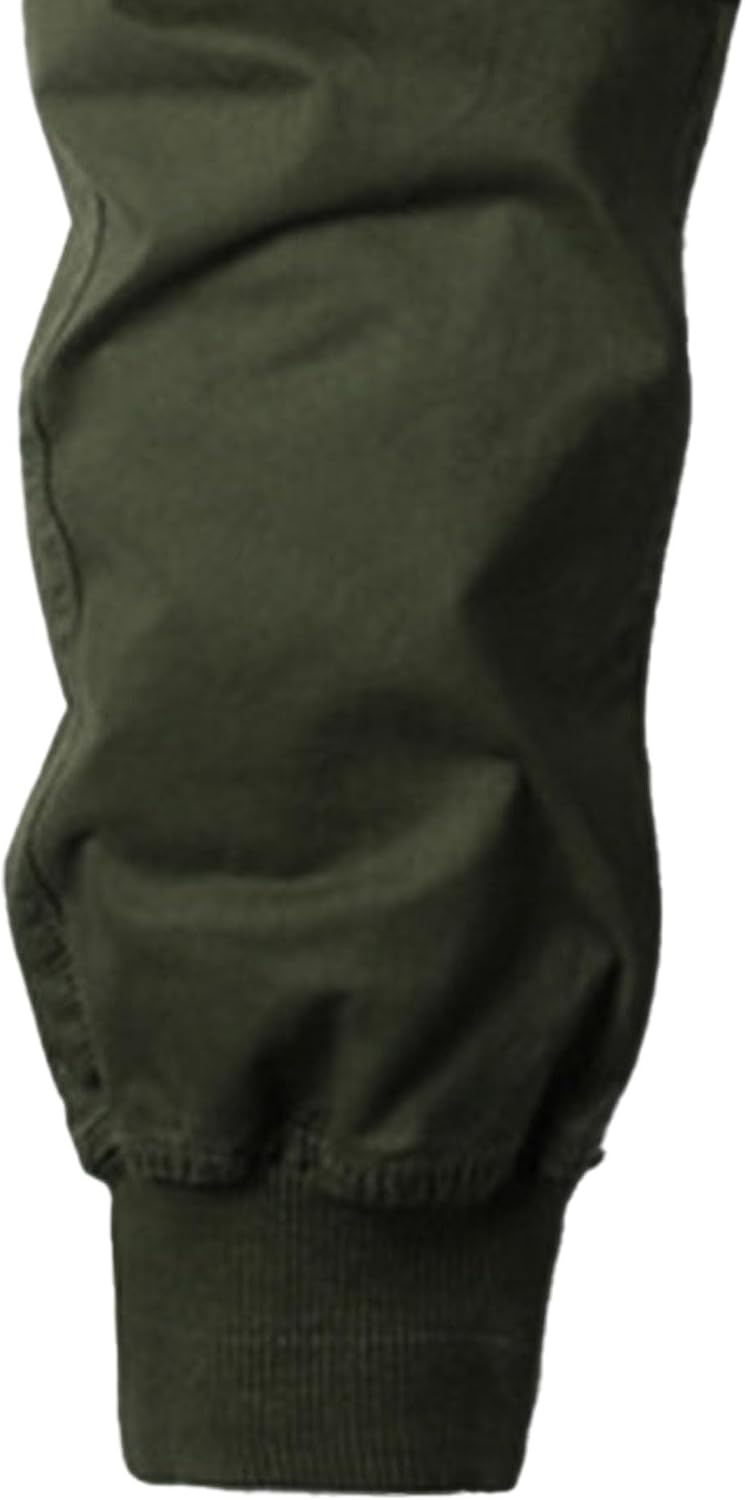 Drawstring Casual Cargo Pants for Men Multi-Pockets Military Cargo Trousers Lightweight Athletic Hiking Sweatpants